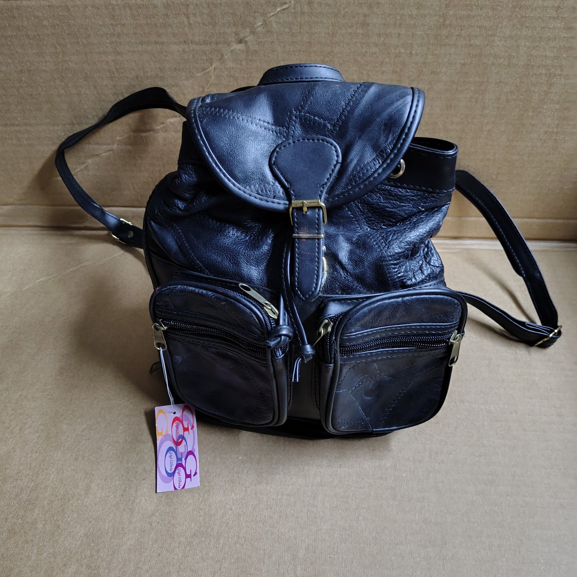 Gigi Olivia leather backpack purse