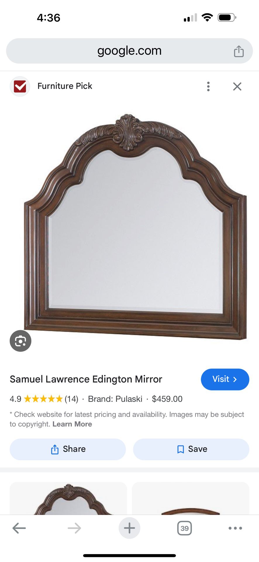 Mirror For Dresser Or Table