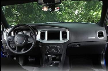 Center Console Dashboard Trim for 2015-2020 Dodge Charger silver 5pcs