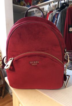 guess velvet backpack