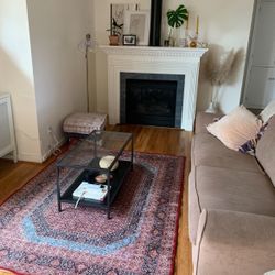 Glass & Black Coffee Table 