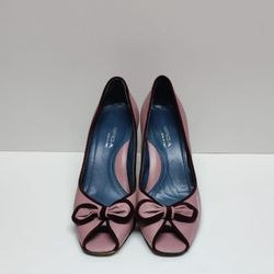 Via Spiga Bow Heels Shoes Open Toe Women's Size 9.5