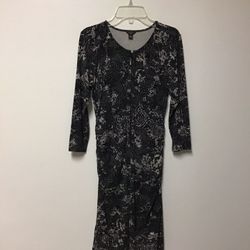 Women’s ANN TAYLOR rayon/spandex 3/4 sleeve ruched snug fitted stretch dress… Size 0 petite