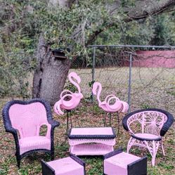 Vintage Wicker Patio Set