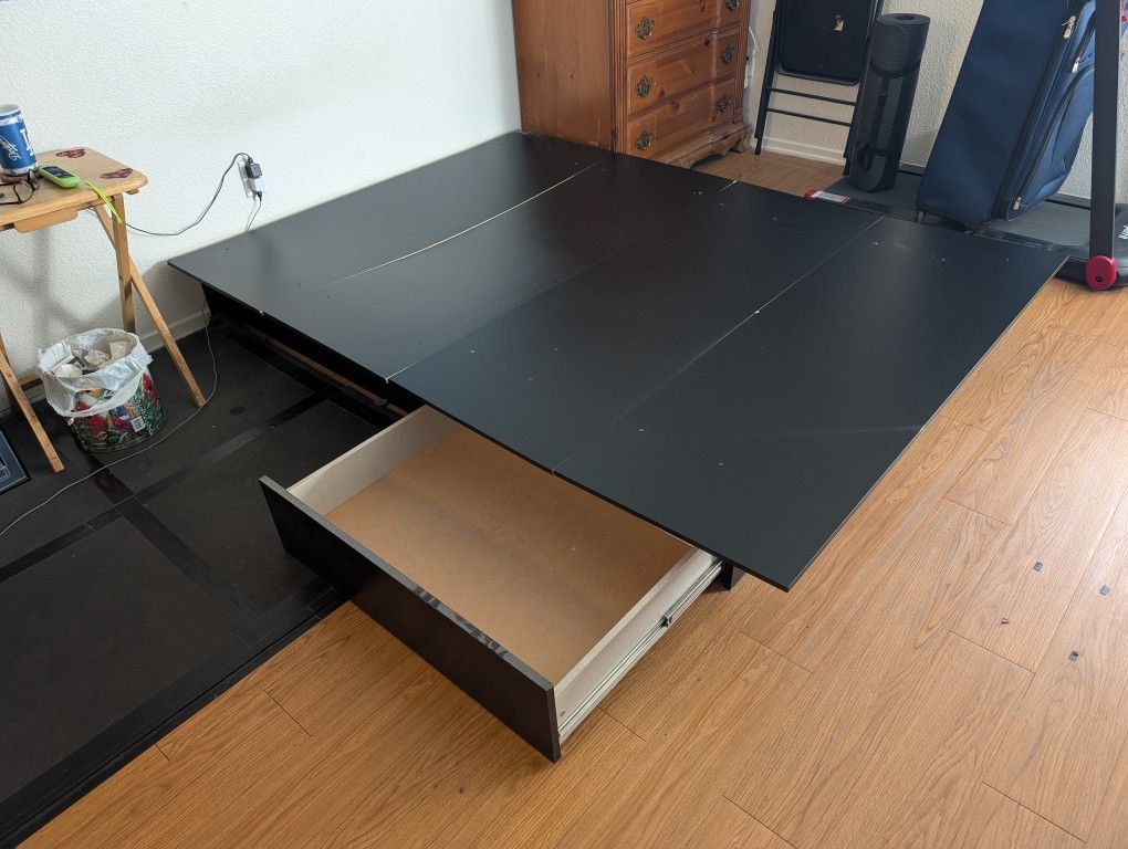 Free Queen Size Platform Bed Frame With Drawers