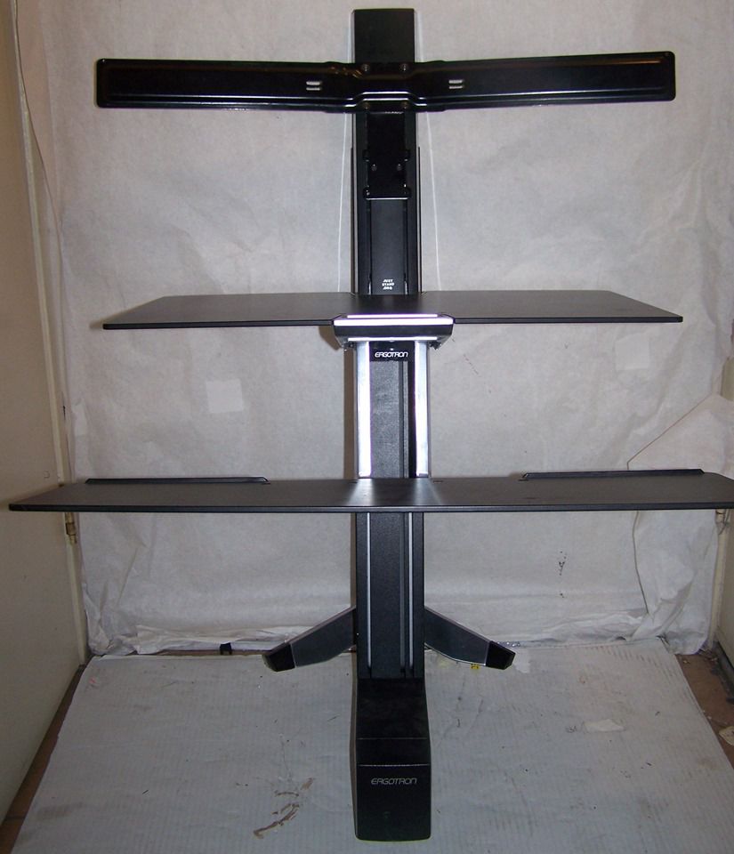 Ergotron WorkFit-S Dual Monitor Sit-Stand Computer Clamp On Workstation