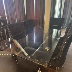 Glass table and chairs
