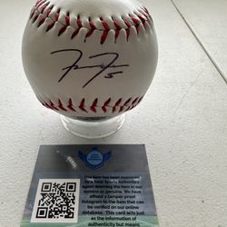 FREDDIE FREEMAN SIGNED BASEBALL IN CUBE AUTOGRAPHED W/COA (Dodgers, Braves)  675