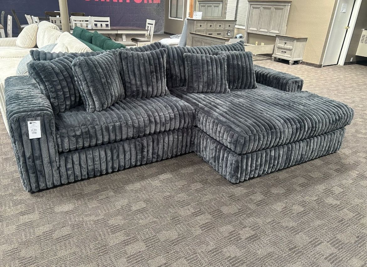 Super soft Charcoal Oversized Sectional