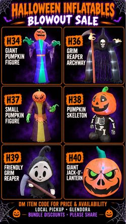 Halloween Inflatables Blowout Sale – Pumpkins & Grim Reapers