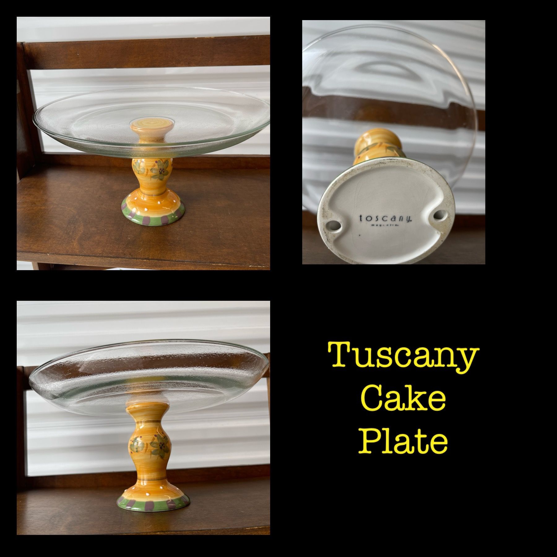 Cake / Pie Stand • Tuscany • Glass/Ceramic