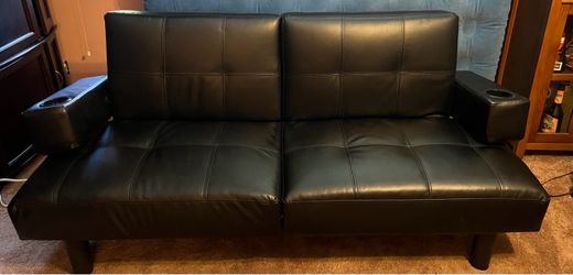Futon couch leather texture
