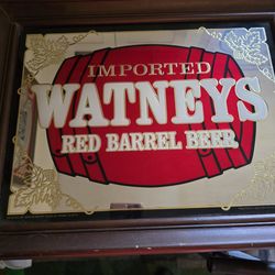 Watneys red barrel beer mirror