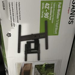 Sanus Full Motion TV Mount & Sanus  in-wall Box W/power
