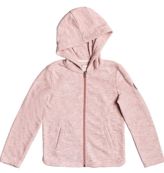 🆕️🏷 Roxy Girls, Million Dream Zip UP polar fleece Hoodie - Ash Rose - 12