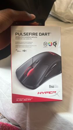 Hyperx mouse it’s black and has led lights