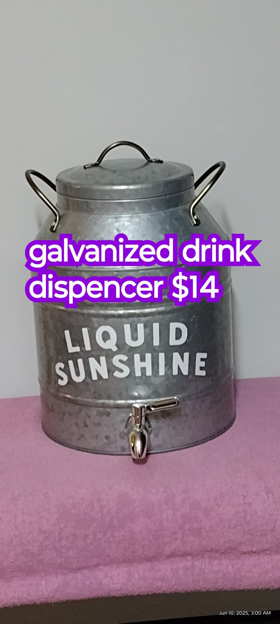 Galvanized Drink Dispencer New Condition