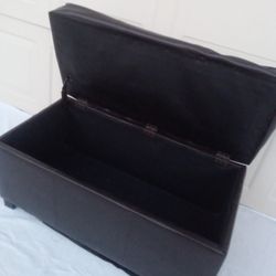 Small Brown Storage Ottoman (32”x 16”x 16” H), Foot Stool, Foot Rest or Bench