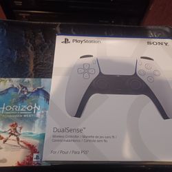 NEW IN BOX PS5 CONTROLLER AND HORIZON FORBIDDEN WEST GAME $80 FINAL PRICE 