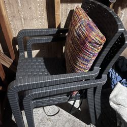 2 Patio Chairs In Black 