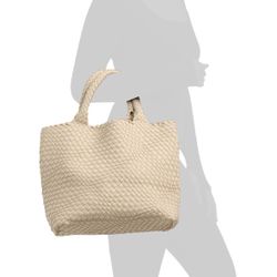 BCBG Woven Large Tote Bag & Pouch Set