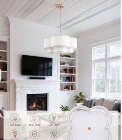 18" Chandelier, 3-Light Gold Pendant Light Fixture