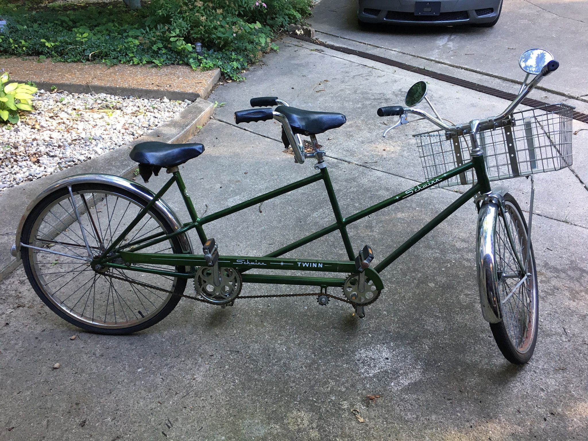 Schwinn Twinn tandem bicycle Green Family 