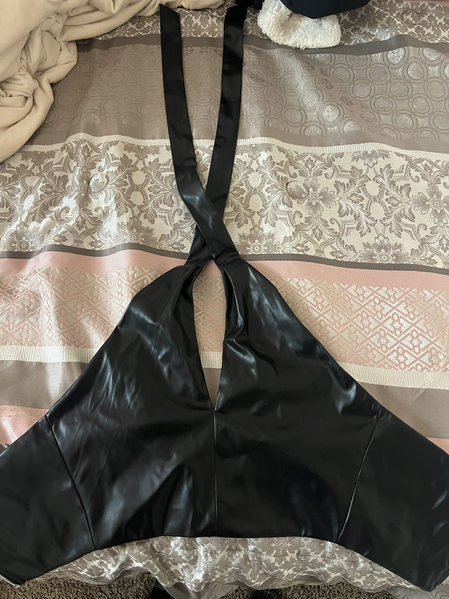Leather halter top