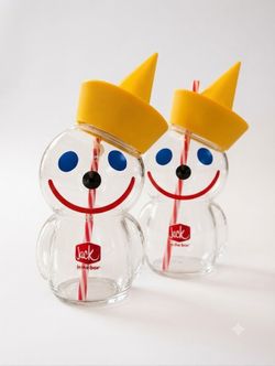 2 Jack In The Box Glass Sipper LIMITED EDITION Cups New Sippers 2026
