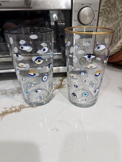 Evil eye glass cups