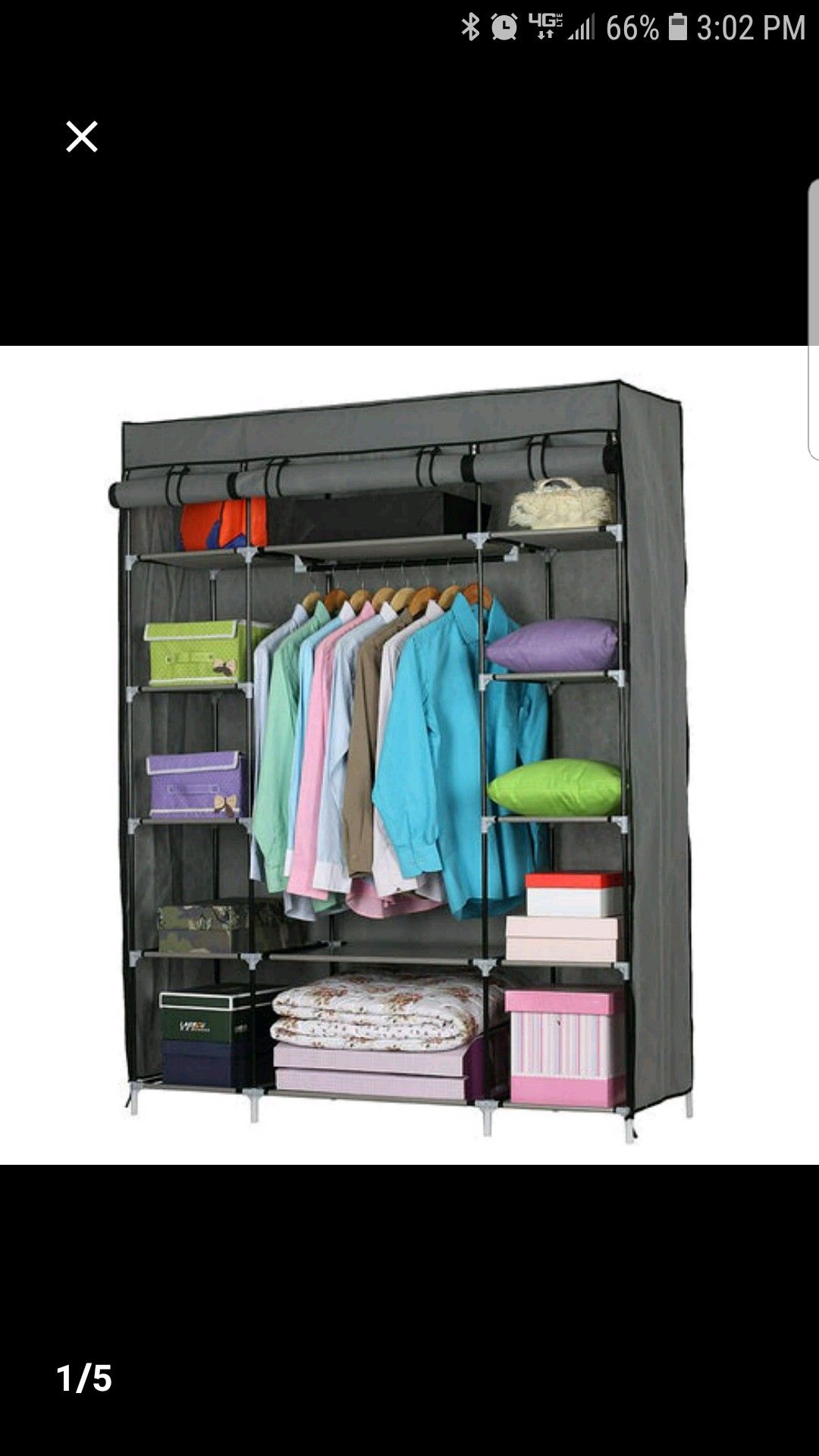 53" Portable Ckoset storage organizer