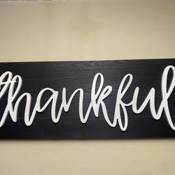 Thankful Wood Wall Art