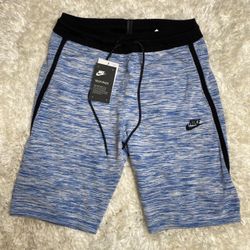 NEW men’s Nike tech pack knit shorts blue black white Small