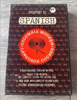 Vintage Passport to Spanish Columbia Modern Language Course 12 Records Book Set