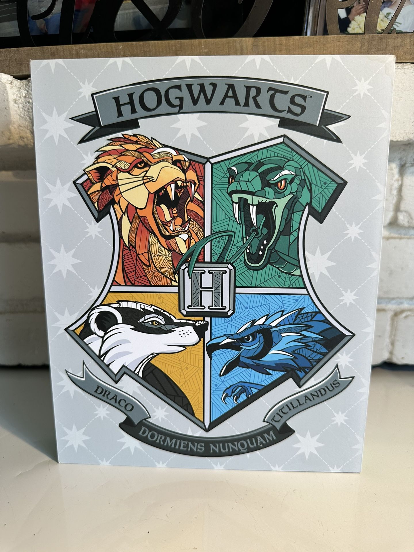 Harry Potter Hogwarts Crest Wooden Wall Art 10” x 8”