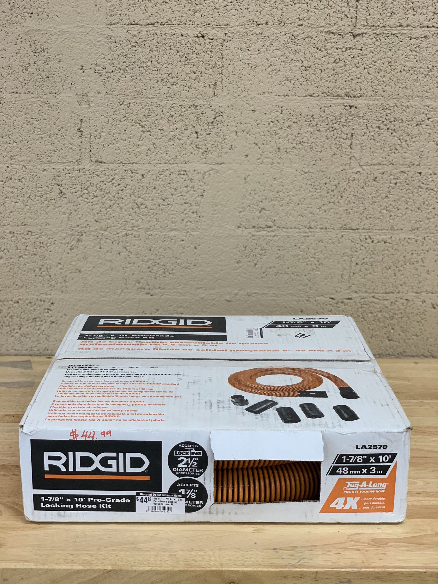 1-7/8 in. x 10 ft. Pro-Grade Locking Vacuum Hose Kit for RIDGID Wet/Dry  Shop Vacuums