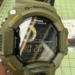 Casio Rangeman Gshock multiband6 tough solar triple sensor military green