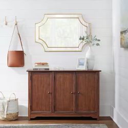 Bradstone 3 Door Walnut Brown Wood Storage Console