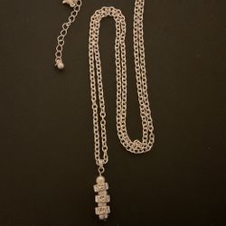 30” SilverTone Necklace With Pendant,by Eunoia