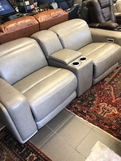 Genuine leather power reclining sofa or love seat