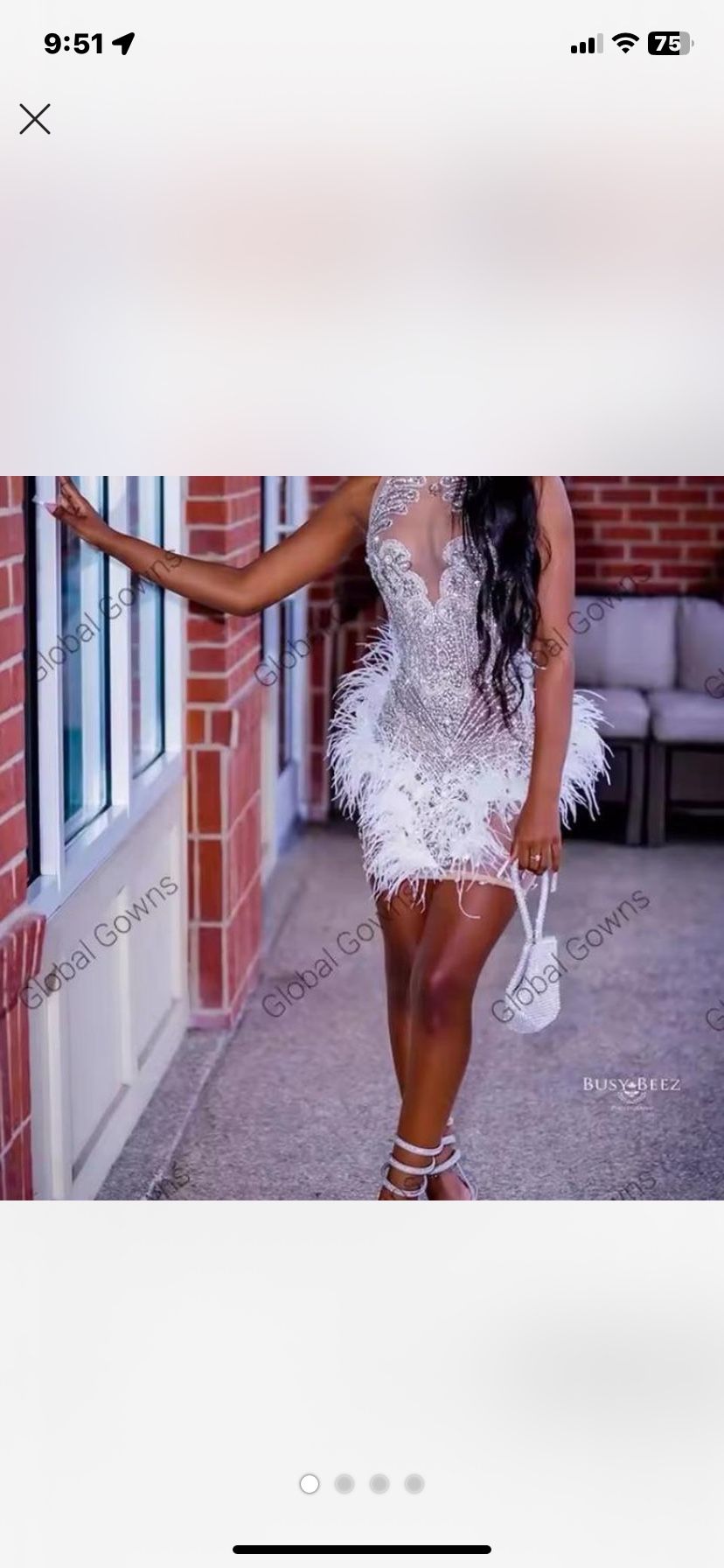 White Feathers Short Prom Dress Beaded Crystal Birthday Party Dresses Mermaid Mini Cocktail Homecoming Customized