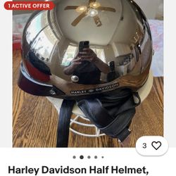 Harley DAVIDSON HALF HELMET CHROME SZ. XSMALL 