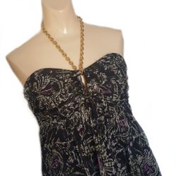 EXPRESS Silk Dressy Tube Top-Attached Necklace 10