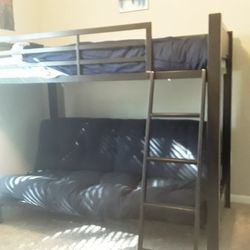 Twin over Full Gray bunk bed