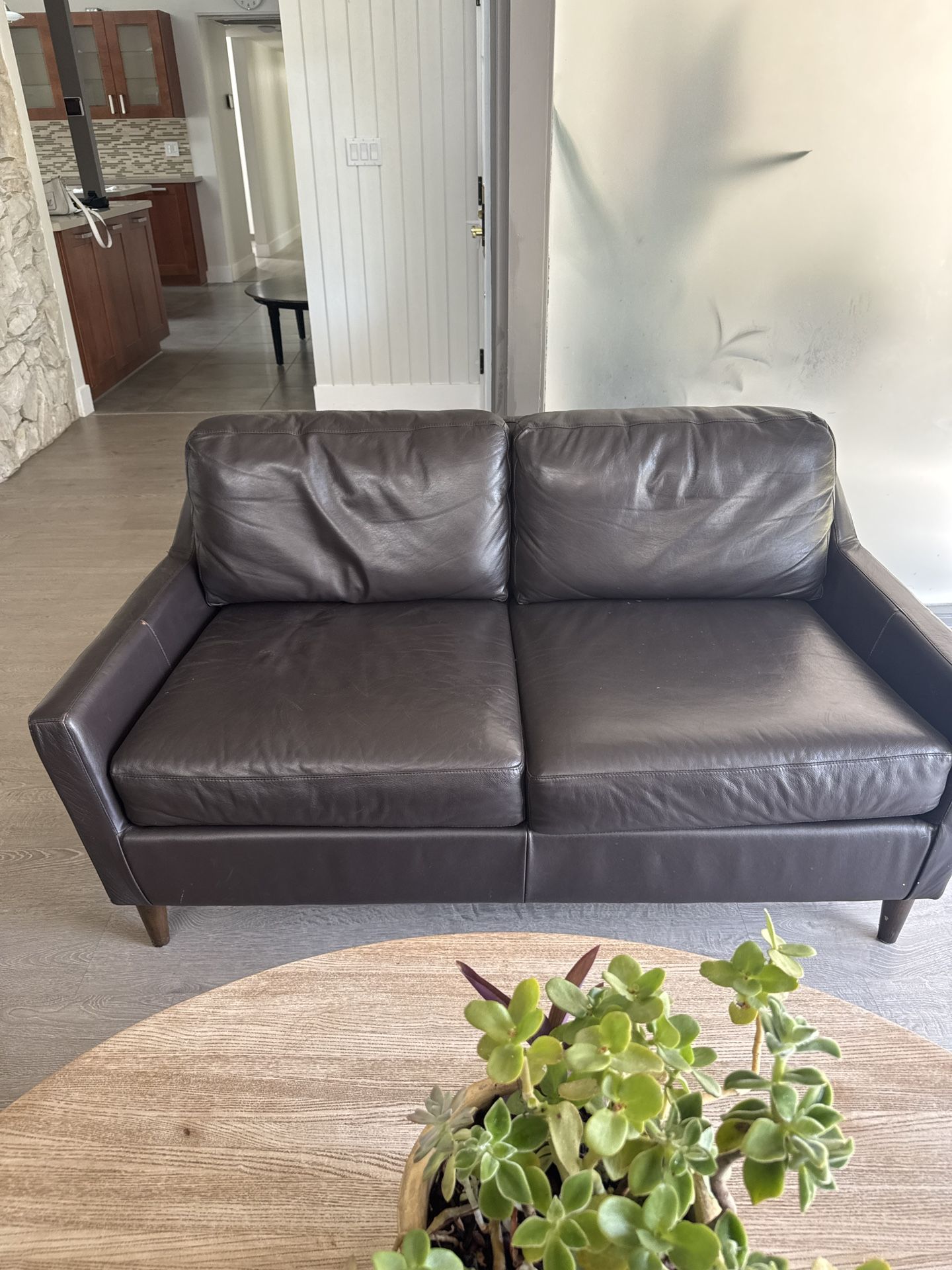 Brown Leather Sofa