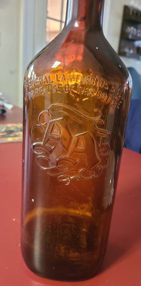 1910 vintage whiskey bottle half gallon 