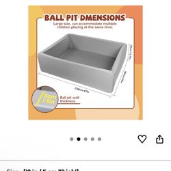 Extra Large Square Foam Ball Pit for Toddler, 47"x47"x14" With Balls