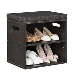 Bamboo Small Shoe Bench for Entryway