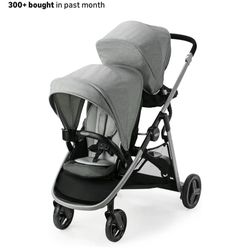 Graco Ready2Grow LX 2.0 Double Stroller Features Bench Seat and Standing Platform Options, Clark 