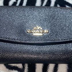 Coach Black Leather Envelope Wallet